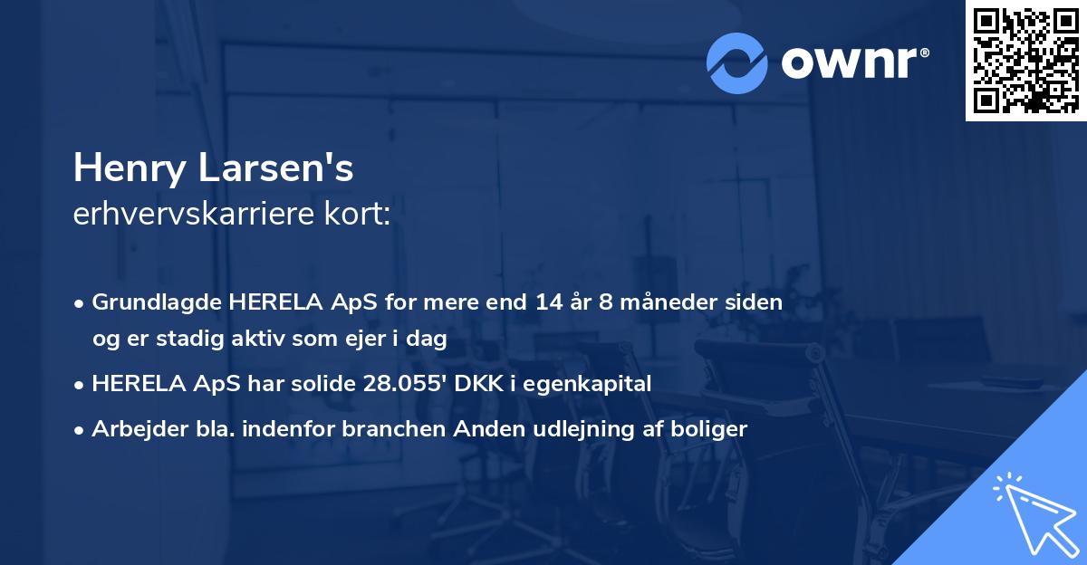 Henry Larsen's erhvervskarriere kort