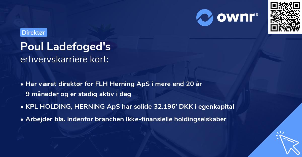 Poul Ladefoged's erhvervskarriere kort
