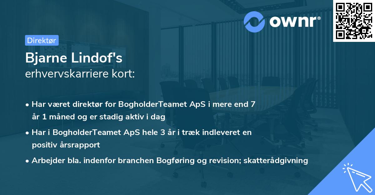 Bjarne Lindof's erhvervskarriere kort