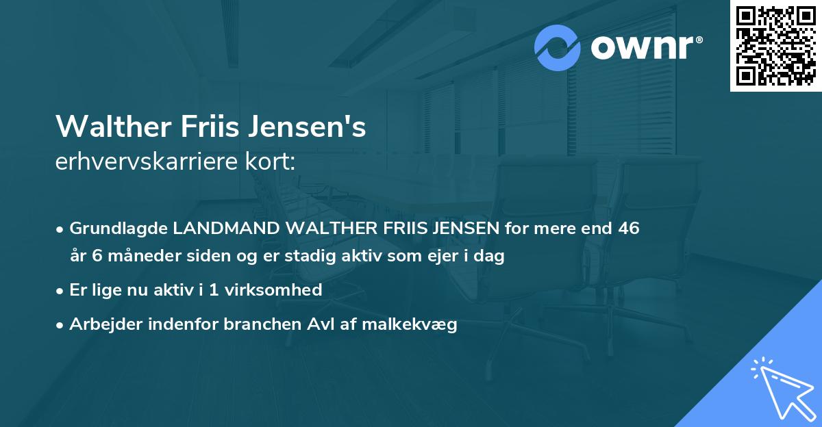 Walther Friis Jensen's erhvervskarriere kort