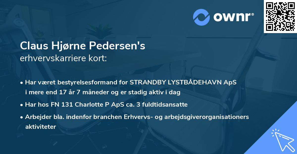 Claus Hjørne Pedersen's erhvervskarriere kort