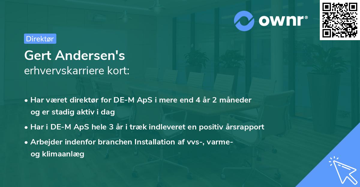 Gert Andersen's erhvervskarriere kort