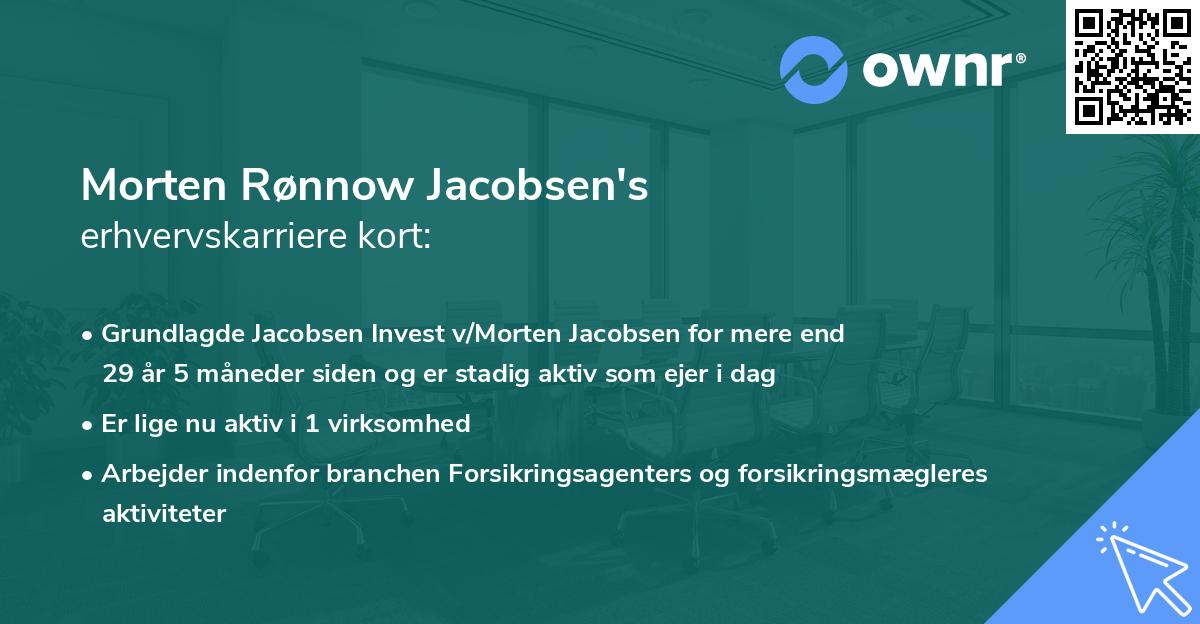 Morten Rønnow Jacobsen's erhvervskarriere kort