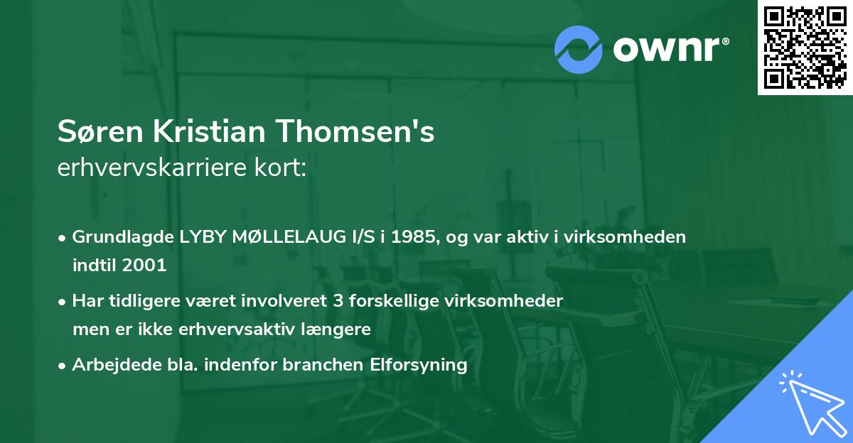 Søren Kristian Thomsen's erhvervskarriere kort