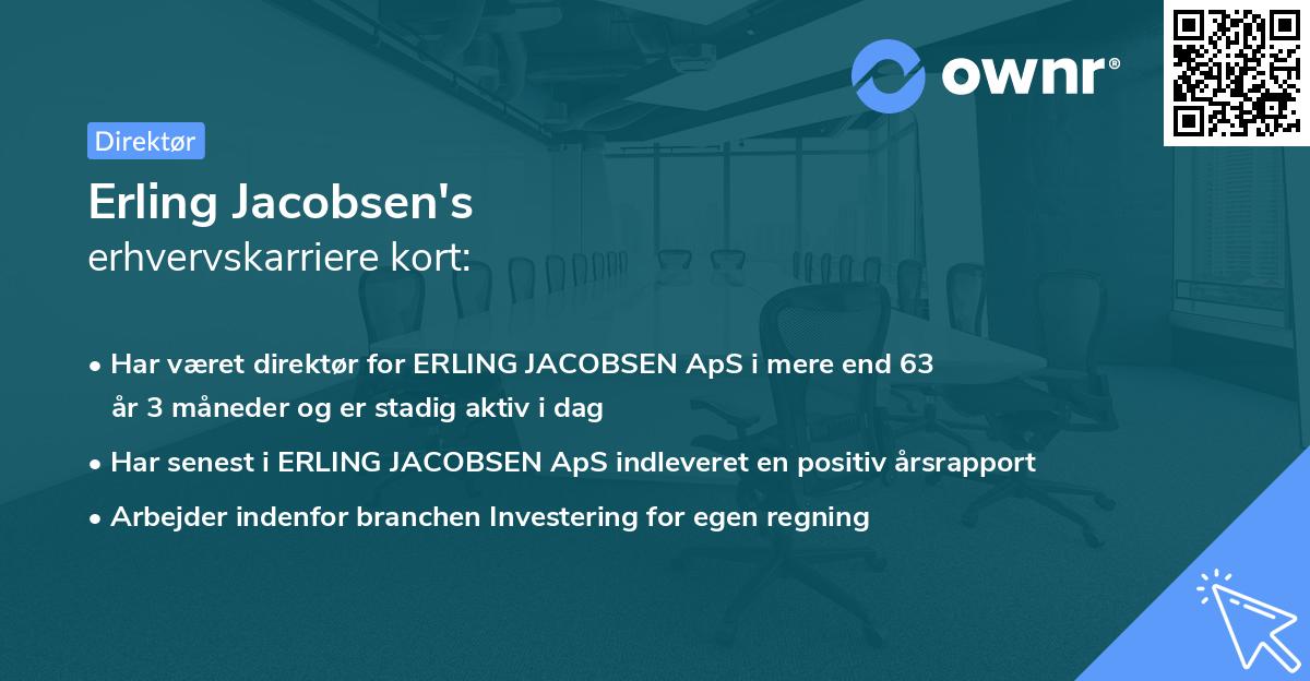Erling Jacobsen's erhvervskarriere kort