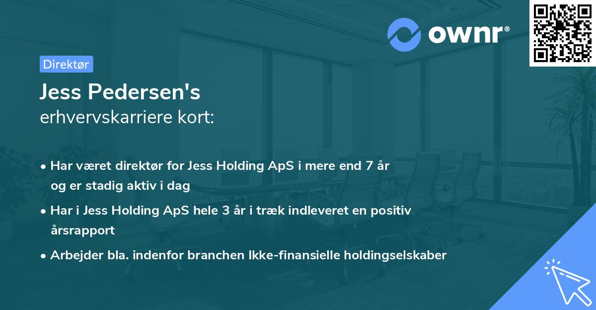 Jess Pedersen's erhvervskarriere kort