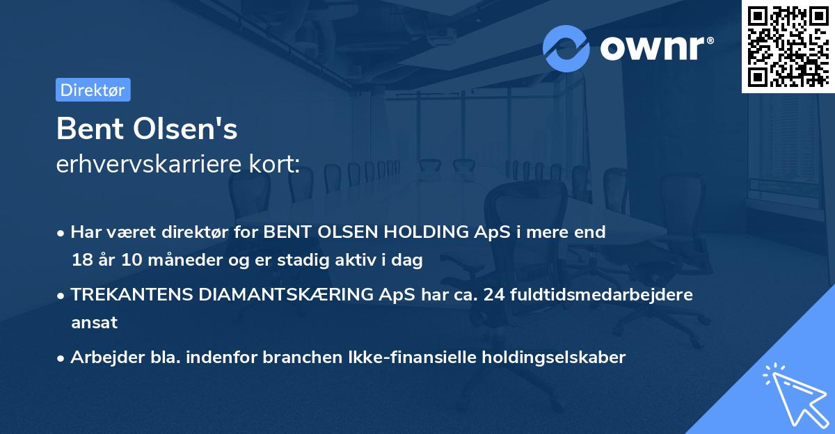 Bent Olsen's erhvervskarriere kort