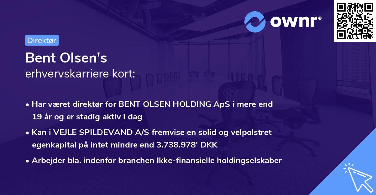 Bent Olsen's erhvervskarriere kort