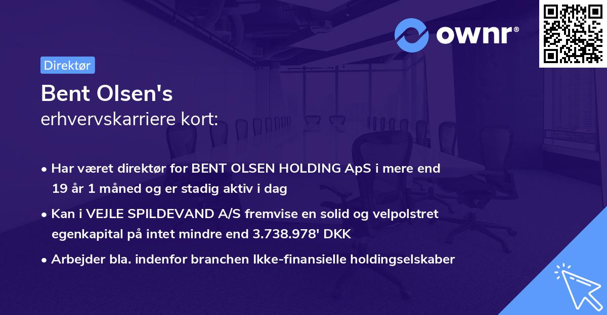 Bent Olsen's erhvervskarriere kort