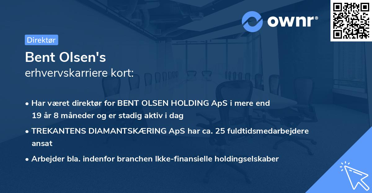 Bent Olsen's erhvervskarriere kort