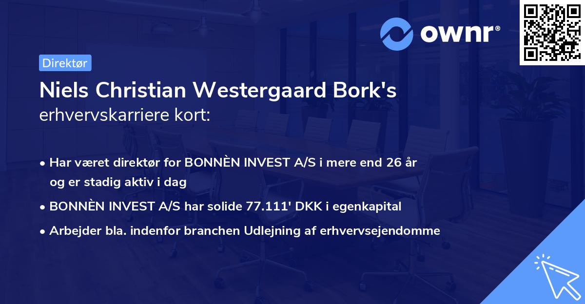 Niels Christian Westergaard Bork's erhvervskarriere kort