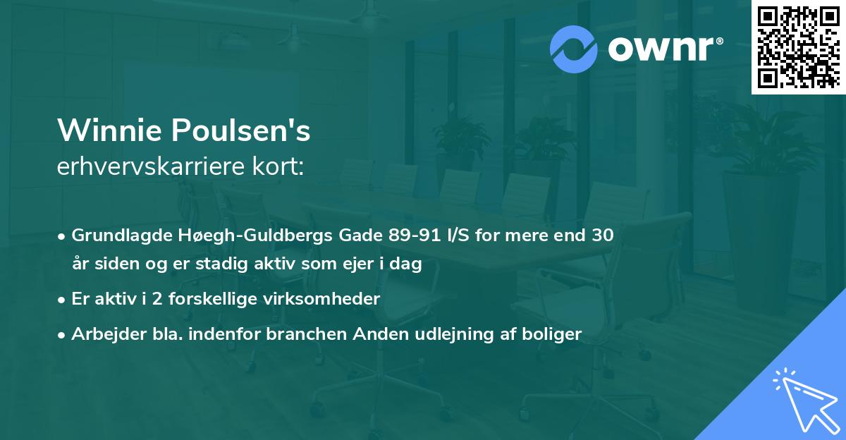 Winnie Poulsen's erhvervskarriere kort