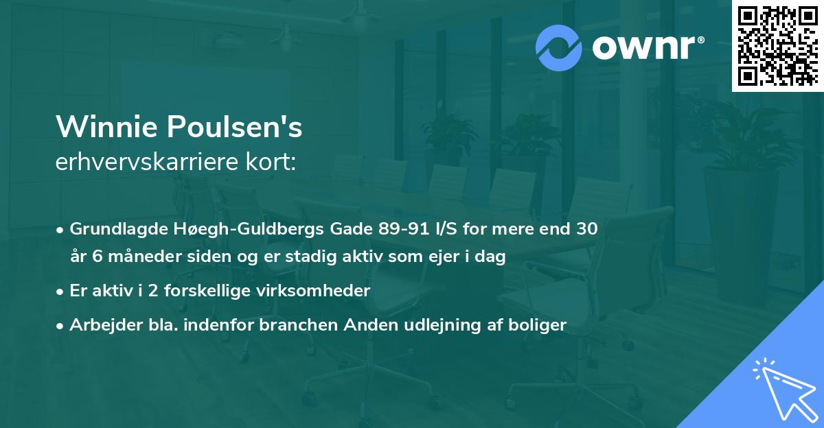 Winnie Poulsen's erhvervskarriere kort