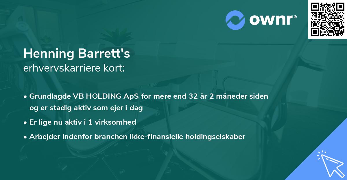 Henning Barrett's erhvervskarriere kort