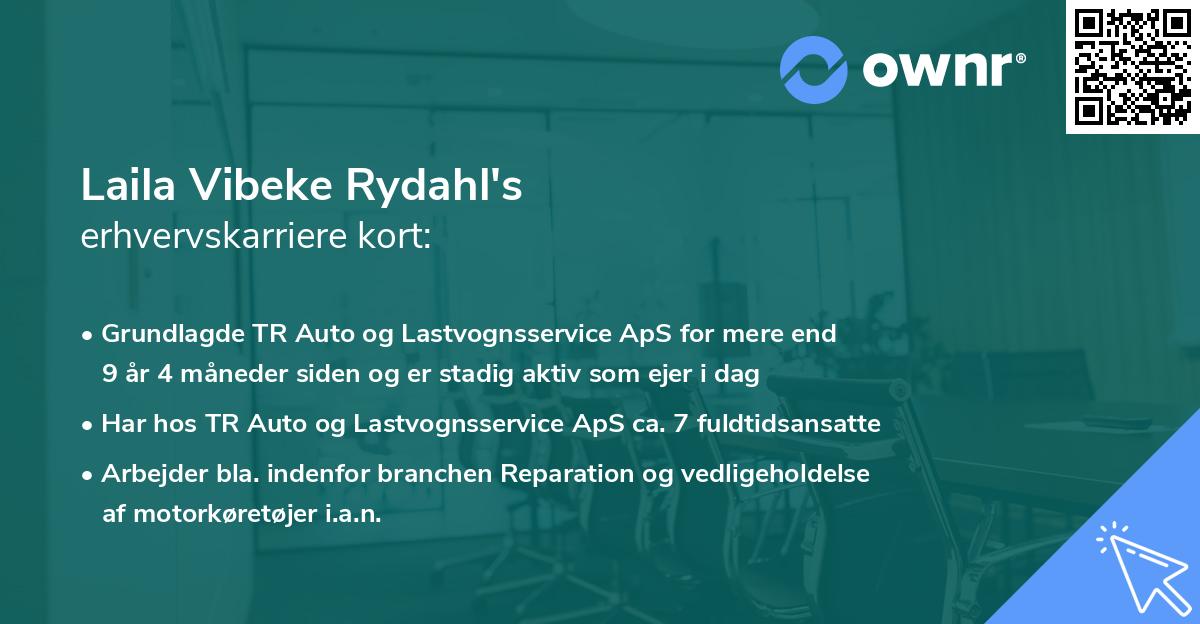 Laila Vibeke Rydahl's erhvervskarriere kort