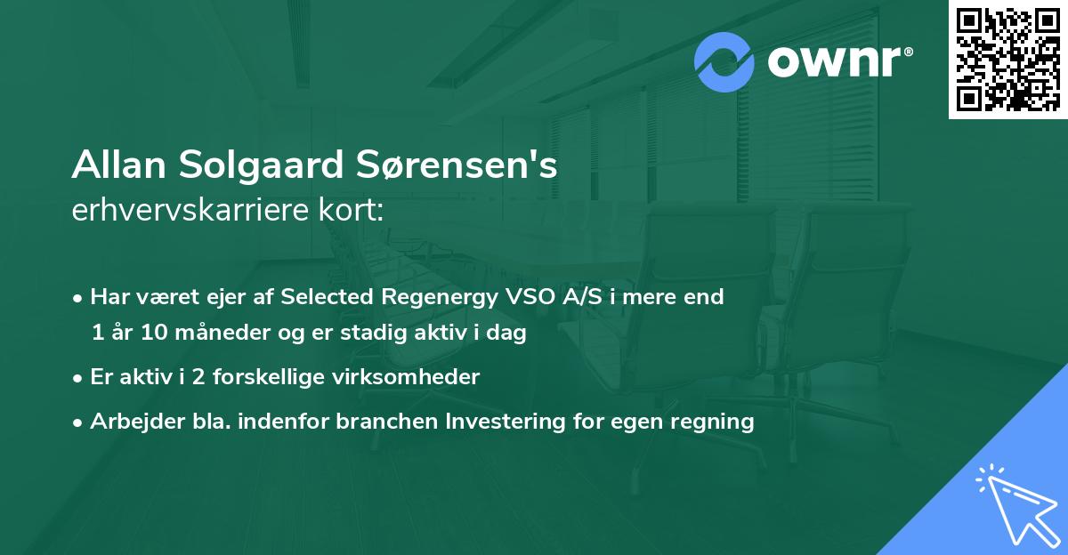 Allan Solgaard Sørensen's erhvervskarriere kort