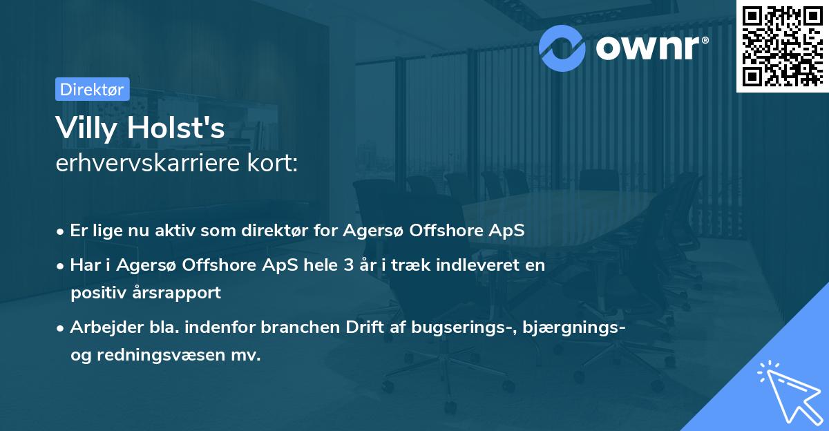 Villy Holst's erhvervskarriere kort