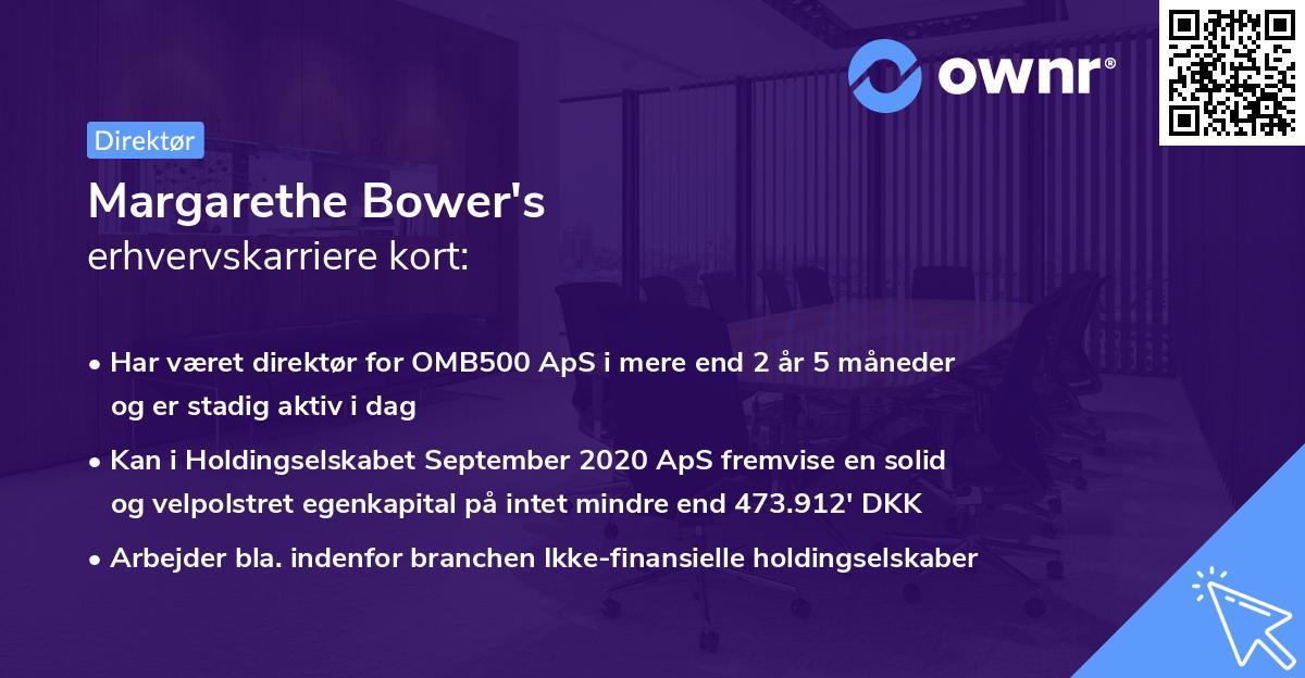 Margarethe Bower's erhvervskarriere kort