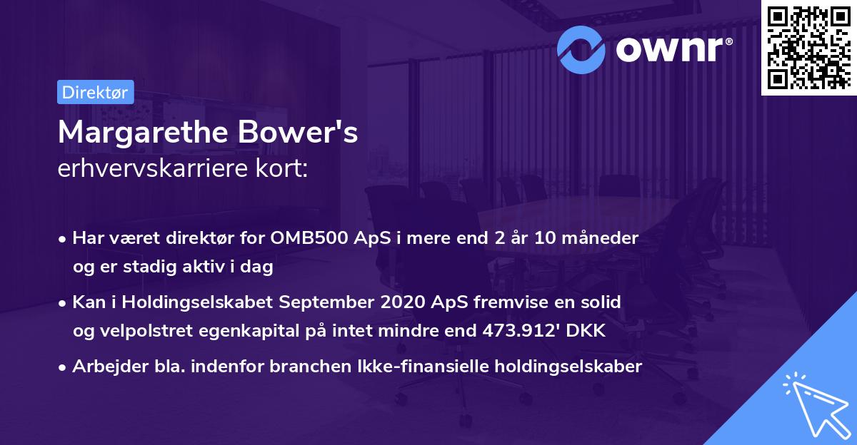 Margarethe Bower's erhvervskarriere kort