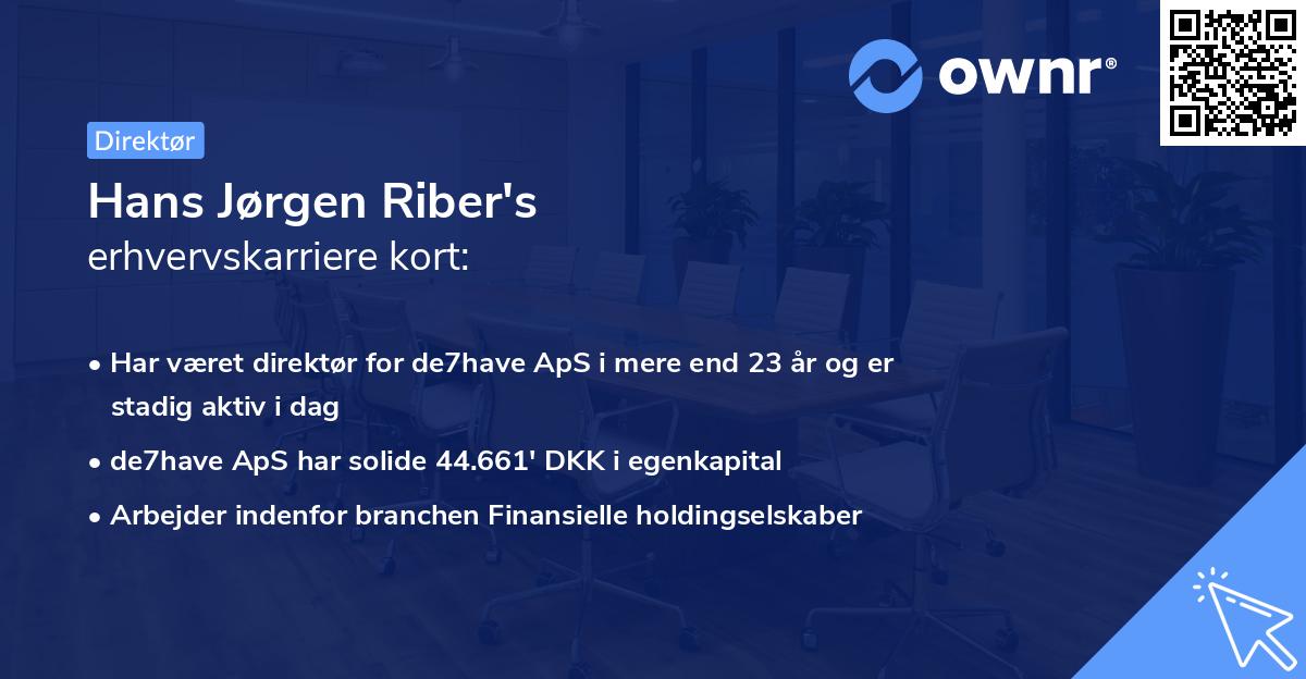 Hans Jørgen Riber's erhvervskarriere kort