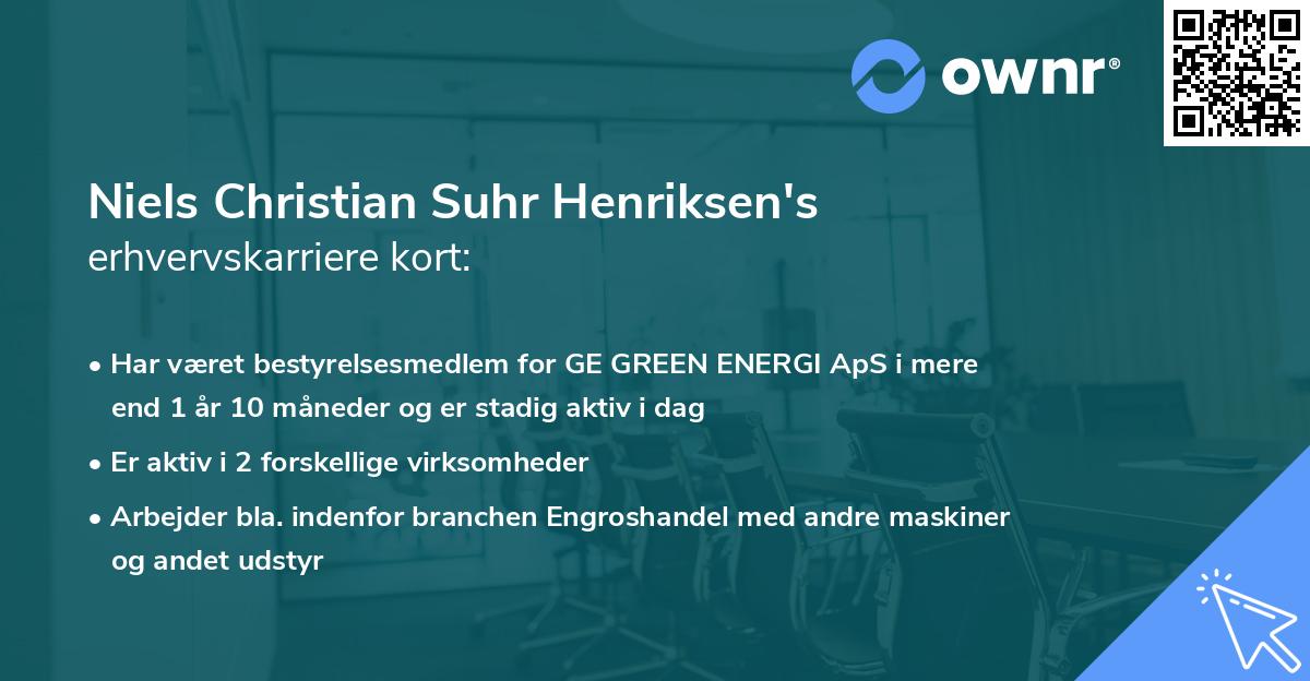 Niels Christian Suhr Henriksen's erhvervskarriere kort