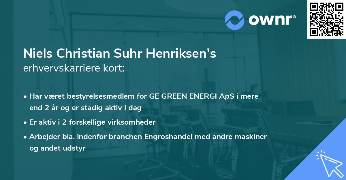 Niels Christian Suhr Henriksen's erhvervskarriere kort