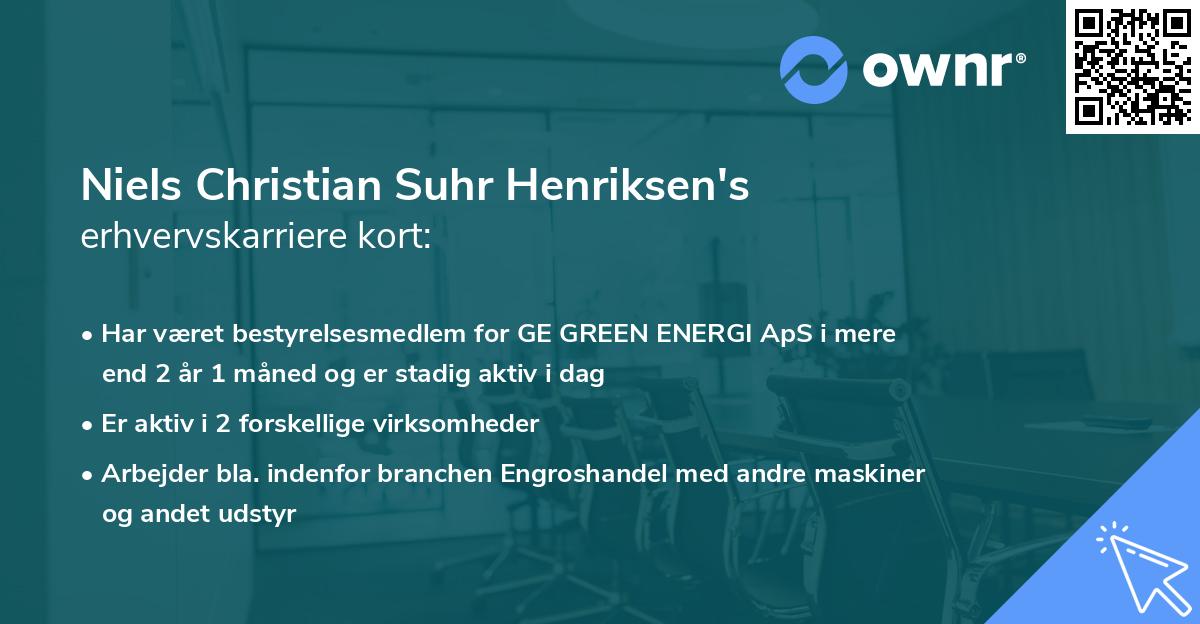 Niels Christian Suhr Henriksen's erhvervskarriere kort