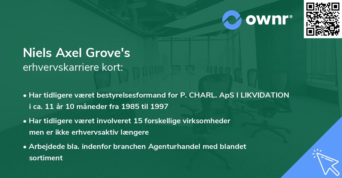 Niels Axel Grove's erhvervskarriere kort