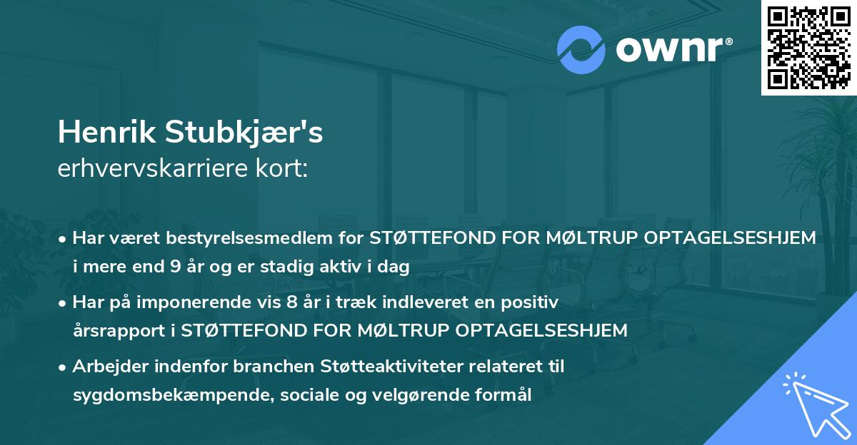 Henrik Stubkjær's erhvervskarriere kort