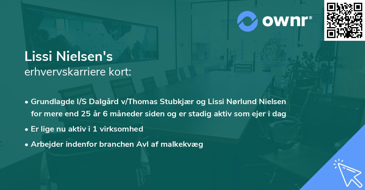 Lissi Nielsen's erhvervskarriere kort
