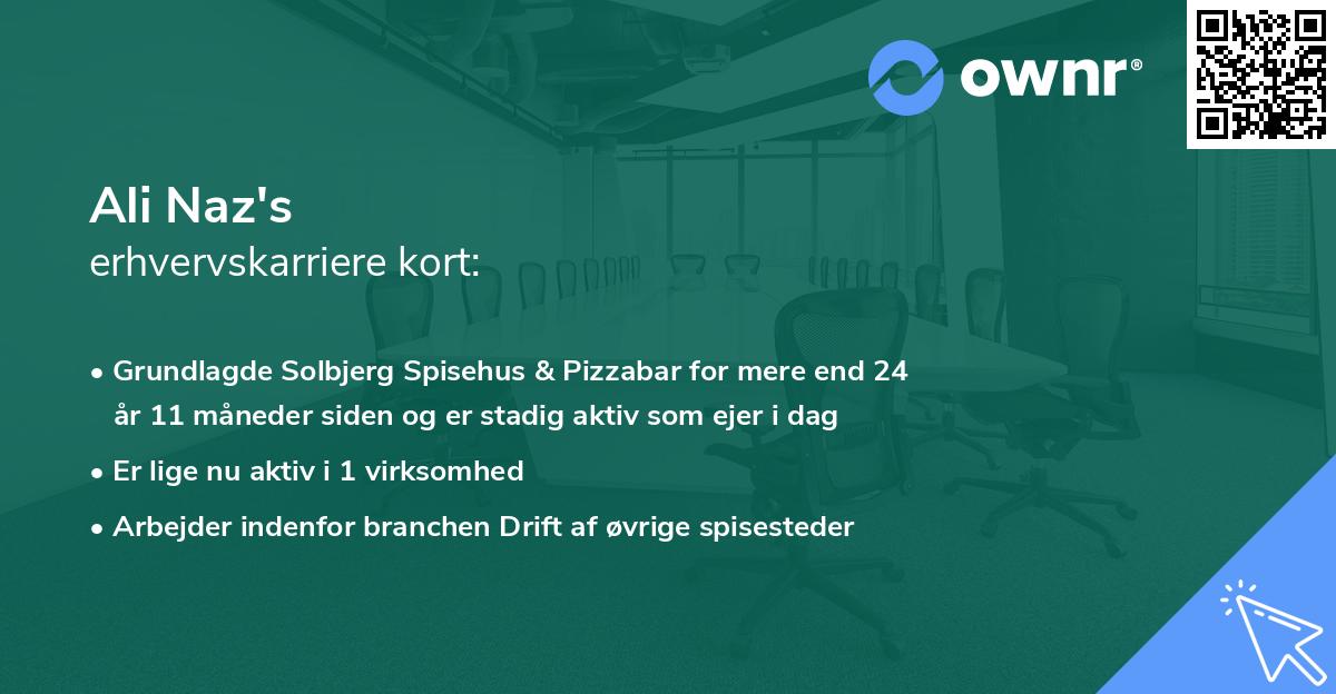 Ali Naz's erhvervskarriere kort