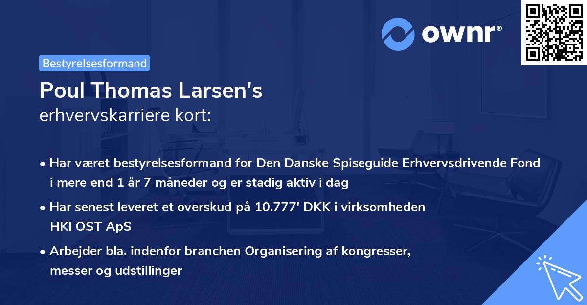 Poul Thomas Larsen's erhvervskarriere kort