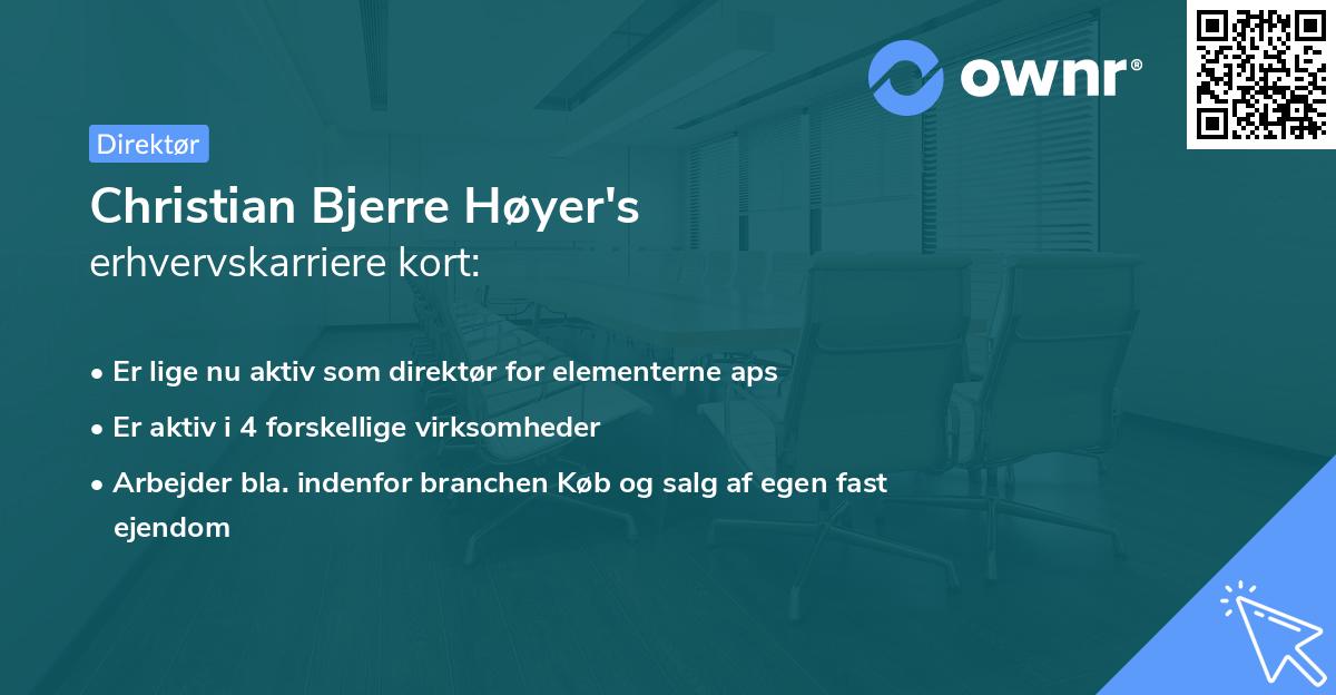 Christian Bjerre Høyer's erhvervskarriere kort