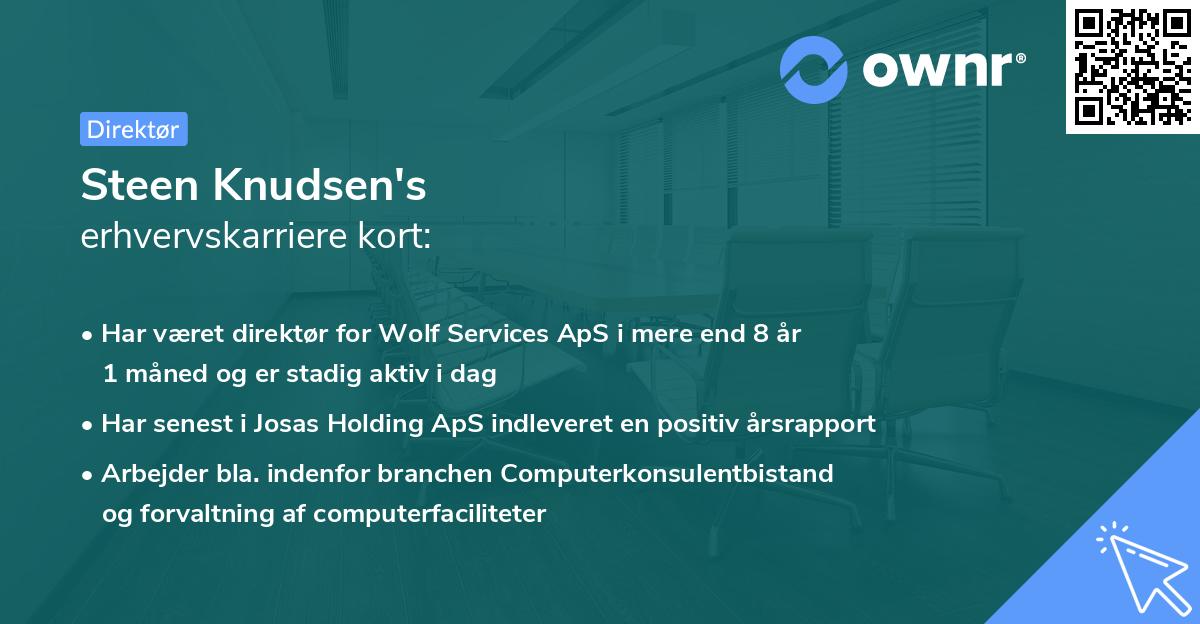 Steen Knudsen's erhvervskarriere kort