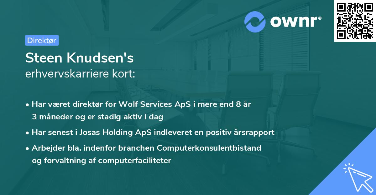 Steen Knudsen's erhvervskarriere kort