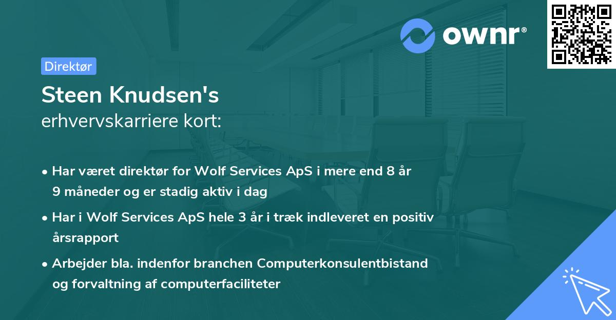 Steen Knudsen's erhvervskarriere kort