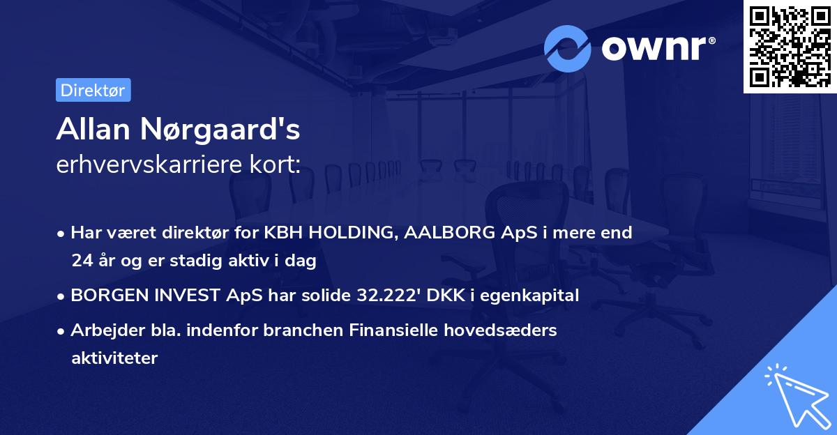 Allan Nørgaard's erhvervskarriere kort