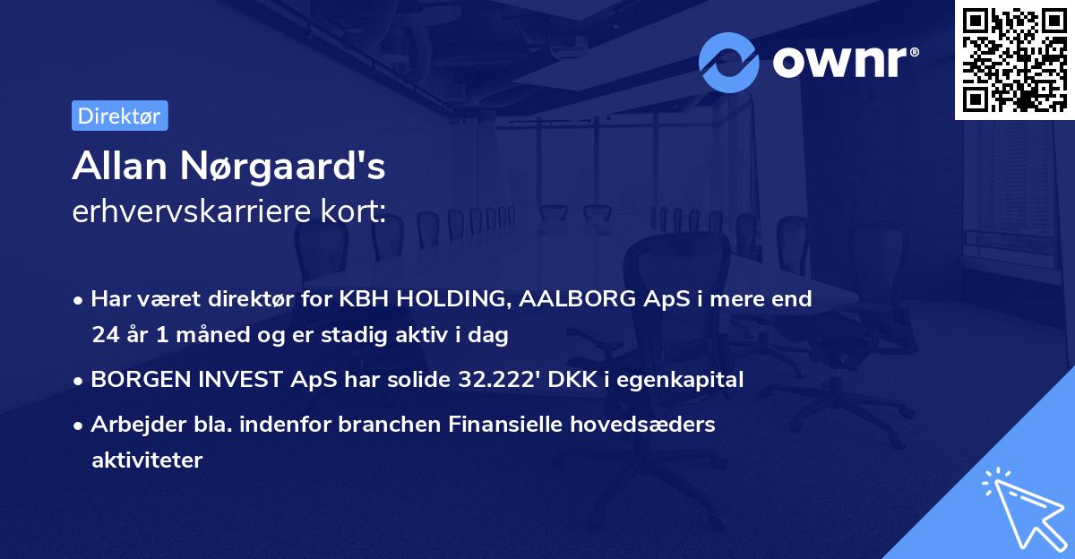 Allan Nørgaard's erhvervskarriere kort