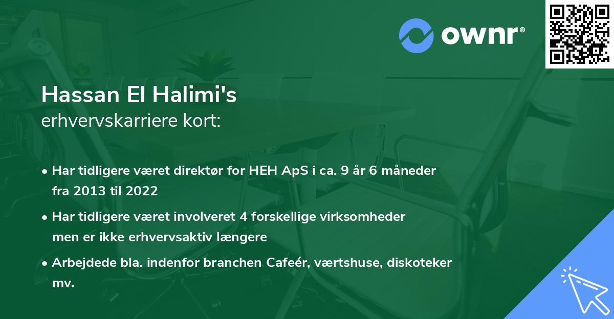 Hassan El Halimi's erhvervskarriere kort