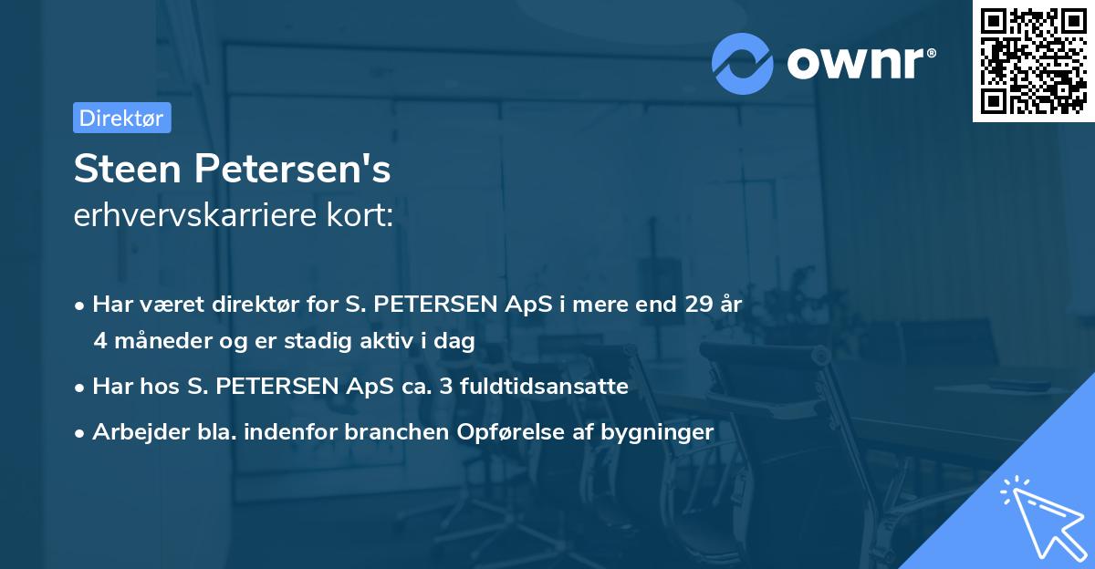 Steen Petersen's erhvervskarriere kort