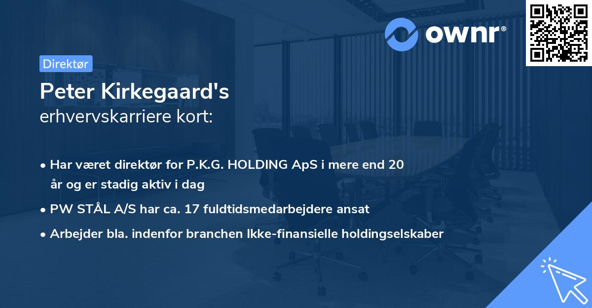 Peter Kirkegaard's erhvervskarriere kort