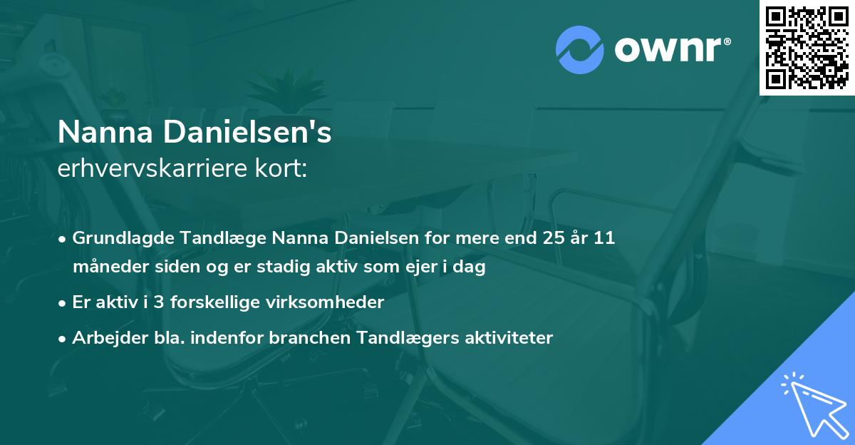 Nanna Danielsen's erhvervskarriere kort
