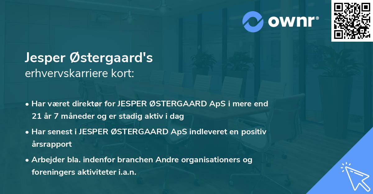 Jesper Østergaard's erhvervskarriere kort