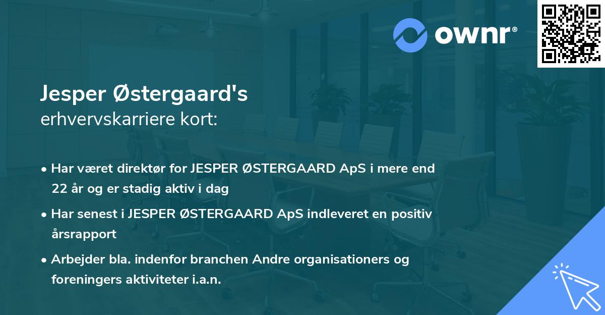 Jesper Østergaard's erhvervskarriere kort