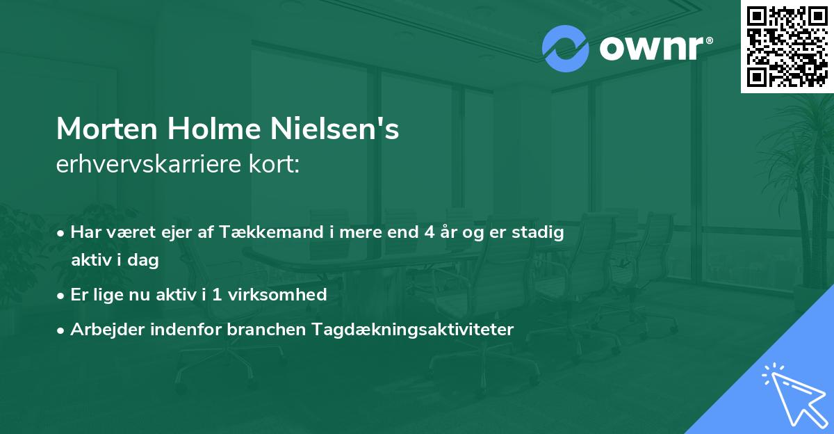Morten Holme Nielsen's erhvervskarriere kort