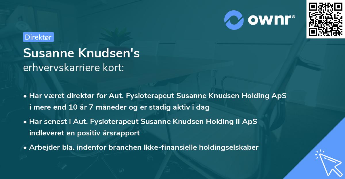 Susanne Knudsen's erhvervskarriere kort