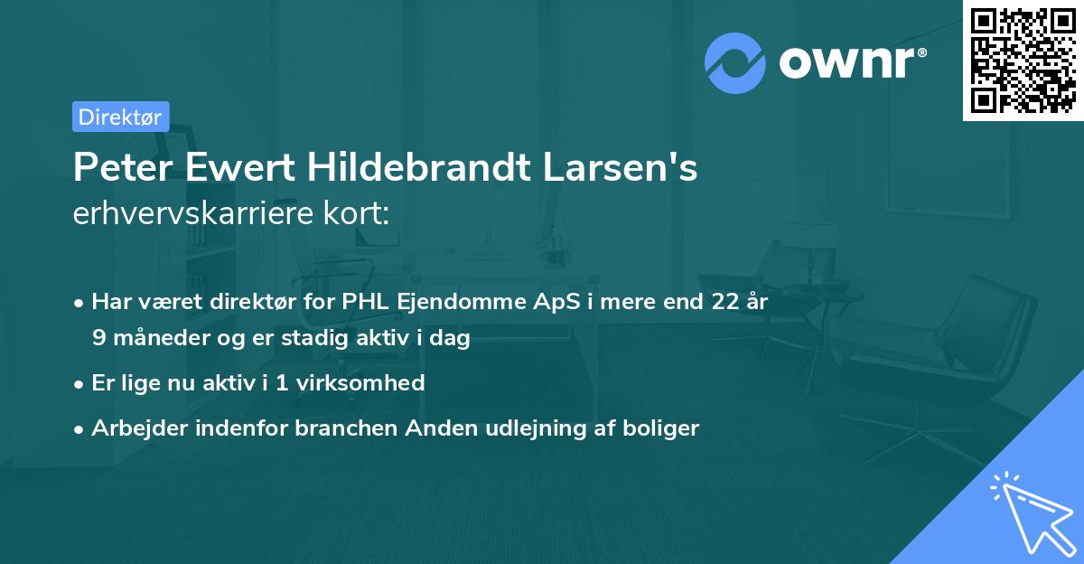 Peter Ewert Hildebrandt Larsen's erhvervskarriere kort