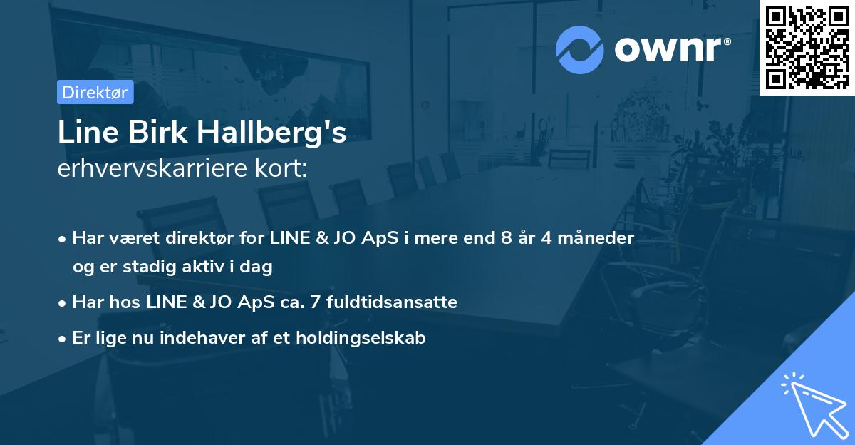 Line Birk Hallberg's erhvervskarriere kort