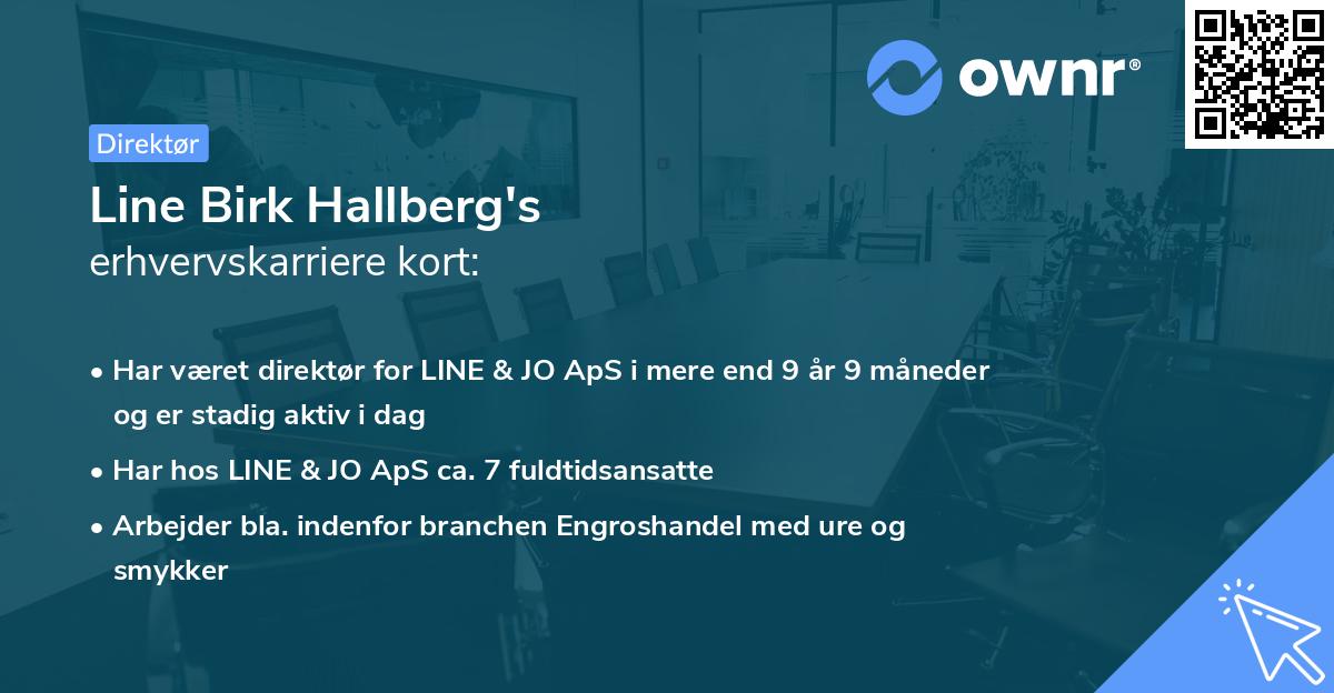 Line Birk Hallberg's erhvervskarriere kort