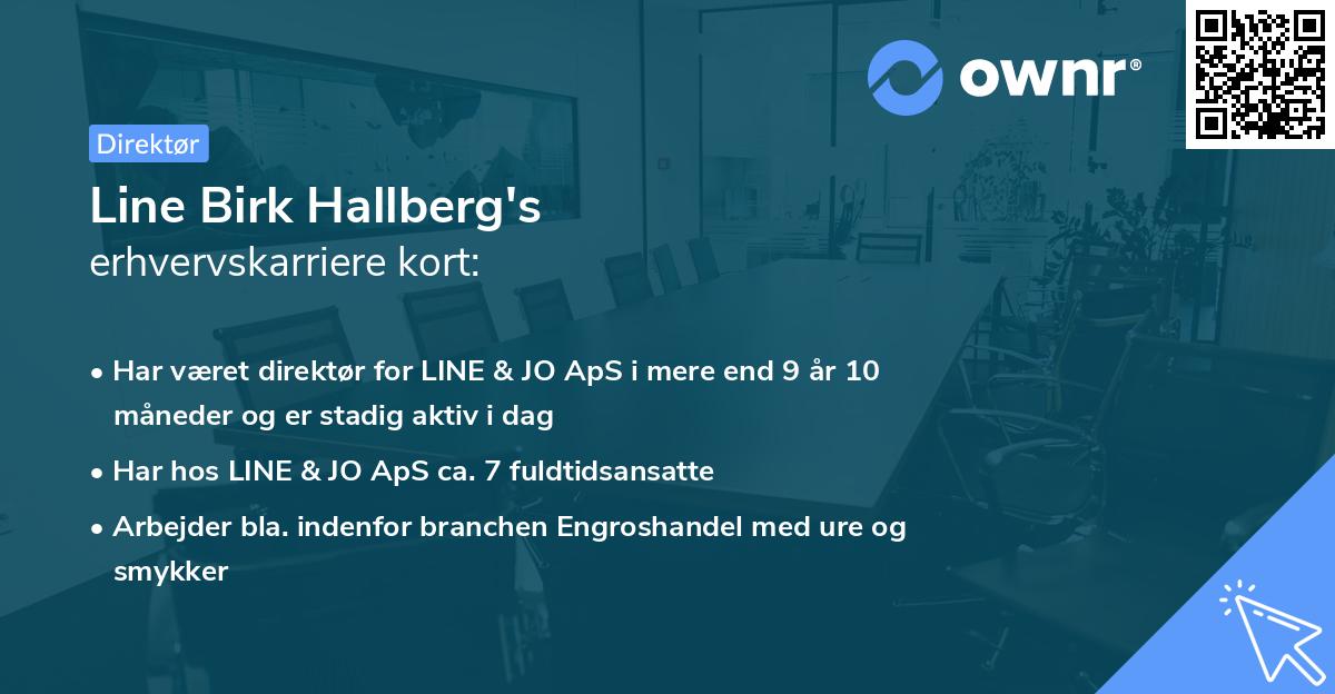 Line Birk Hallberg's erhvervskarriere kort